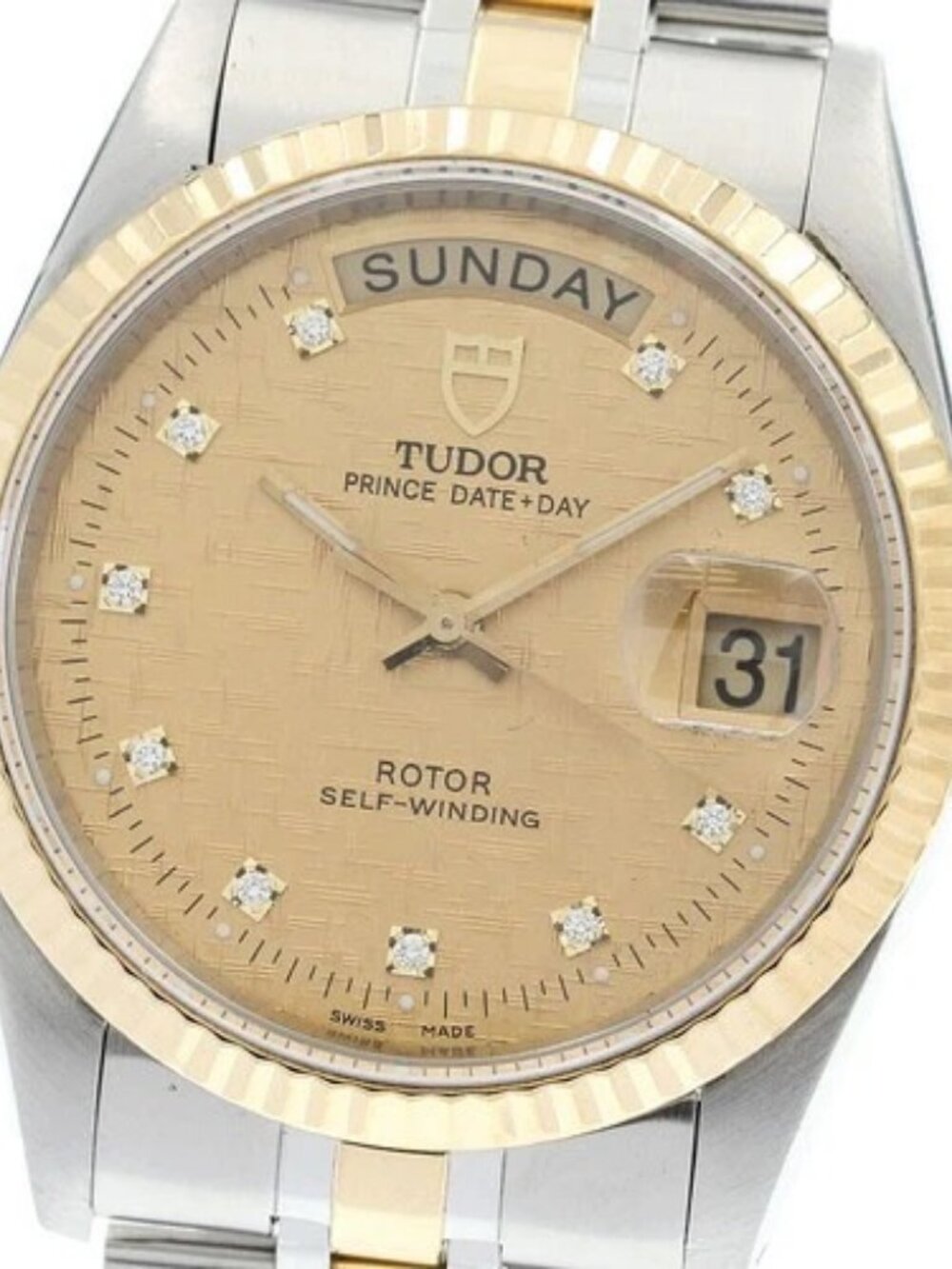 TUDOR Prince Date Day 76213 10P diamond gold Dial Automatic Men's Watch_916491